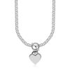 Size: 18” – Sterling Silver Rhodium Plated Rolo Chain Necklace with a Heart Toggle Charm