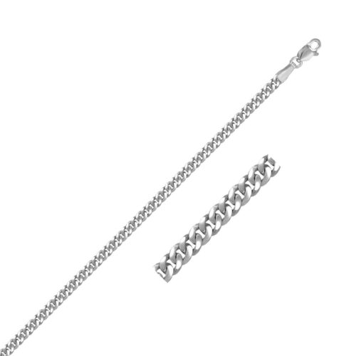 Size: 20 – 14K White Gold Gourmette Chain (2.80 mm)