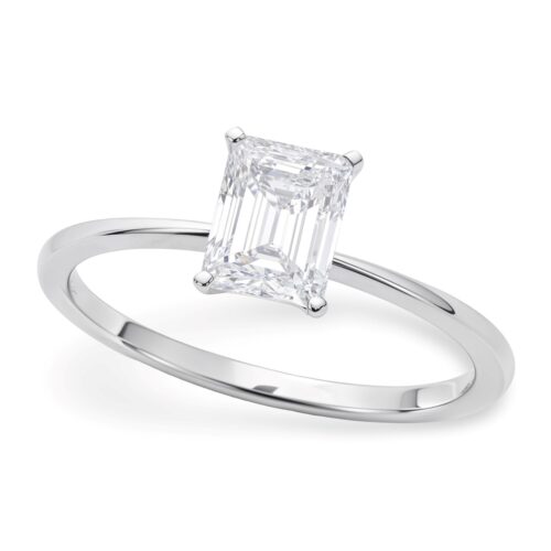 Size: 6 – 1 Carat Radiant Lab Grown IGI G/VS1 Diamond Solitaire Ring in Sterling Silver