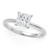 Size: 4 – 1 Carat Princess Lab Grown IGI G/VS1 Diamond Solitaire Ring in Sterling Silver