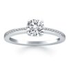 Size: 7.5 – 14k White Gold Classic Pave Diamond Band Engagement Ring