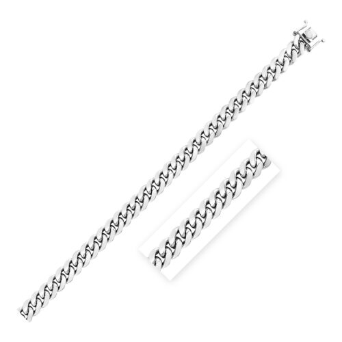Size: 22” – Sterling Silver Rhodium Plated Miami Cuban Chain (8.40 mm)
