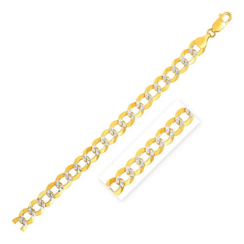 Size: 26” – 14k Two Tone Gold Pave Curb Chain (12.18 mm)