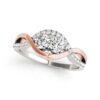 Size: 3.5 – 14k White And Rose Gold Infinity Style Two Stone Diamond Ring (5/8 cttw)