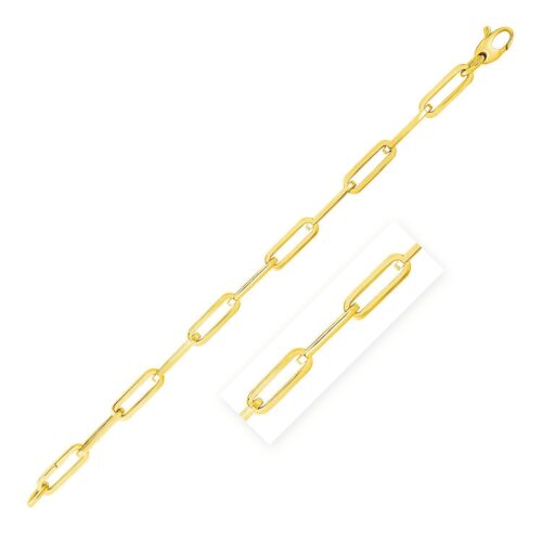 Size: 24” – 14K Yellow Gold Wide Paperclip Chain (6.1 mm)
