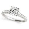 Size: 7.5 – 14k White Gold Single Row Band Diamond Engagement Ring (1 1/3 cttw)