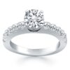 Size: 4.5 – 14k White Gold Diamond Micro Prong Cathedral Engagement Ring