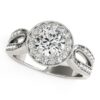 Size: 6.5 – 14k White Gold Teardrop Split Band Diamond Engagement Ring (1 1/3 cttw)