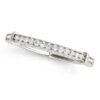 Size: 5 – 14k White Gold Bead Border Modern Wedding Band (1/8 cttw)