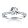 Size: 7 – 14k White Gold Engagement Ring with Diamond Channel Set Band