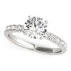 Size: 5.5 – 14k White Gold Single Row Shank Round Diamond Engagement Ring (1 1/3 cttw)