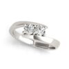 Size: 5.5 – 14k White Gold Round Two Stone Common Prong Diamond Ring (1/2 cttw)
