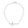 Size: 7” – Sterling Silver Cross Bracelet with Cubic Zirconias