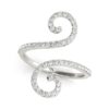 Size: 3.5 – 14k White Gold Diamond Open Flourish Style Ring (1/2 cttw)
