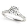 Size: 4.5 – 14k White Gold Cathedral Design Diamond Engagement Ring (1 1/8 cttw)
