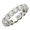 Size: 6.5 – Round Cut Lab Grown Diamond Eternity Ring in 14k White Gold (4 cttw FG/VS2)