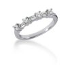Size: 5.5 – 14k White Gold Seven Diamond Wedding Ring Band with Round and Baguette Diamonds