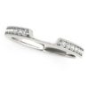 Size: 7.5 – 14k White Gold Curved Section Antique Style Diamond Wedding Band (1/8 cttw)