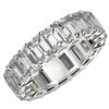 Size: 8.5 – Emerald Cut Lab Grown Diamond Eternity Ring in 14k White Gold (8 cttw FG/VS2)