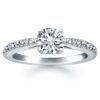 Size: 6.5 – 14k White Gold Diamond Pave Cathedral Engagement Ring
