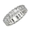 Size: 5 – Emerald Cut Lab Grown Diamond Eternity Ring in 14k White Gold (3 cttw FG/VS2)