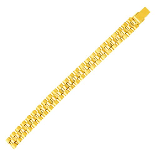 Size: 8.5” – 14k Yellow Gold Mens Panther Link Bracelet
