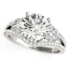 Size: 5 – 14k White Gold 3 Stone Split Pave Shank Diamond Engagement Ring (2 3/4 cttw)