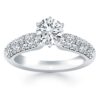 Size: 6.5 – 14k White Gold Triple Row Pave Diamond Engagement Ring