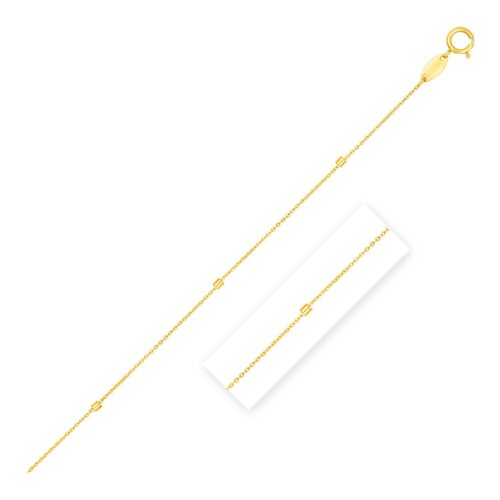 Size: 16” – Bead Links Pendant Chain in 14k Yellow Gold (1.50 mm)