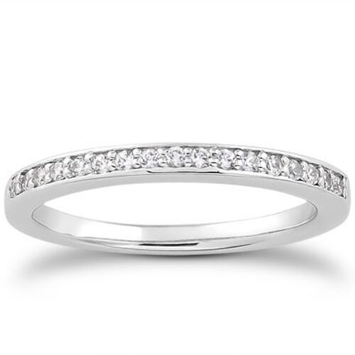 Size: 6 – 14k White Gold Micro-pave Flat Sided Diamond Wedding Ring Band