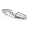 Size: 5.5 – 14k White Gold Prong Set Curved Wedding Band (1/8 cttw)