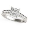Size: 7.5 – 14k White Gold Antique Style Diamond Engagement Ring (1 1/8 cttw)