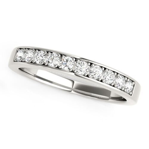 Size: 8.5 – 14k White Gold Classic Diamond Wedding Band (1/4 cttw)