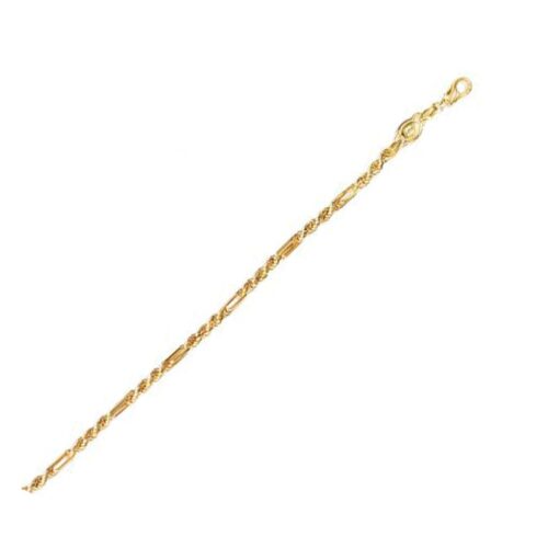 Size: 22 – 14k Yellow Gold Figa Rope Chain (3.00 mm)