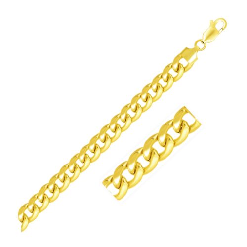 Size: 22” – 14k Yellow Gold Miami Cuban Semi Solid Chain (8.00 mm)