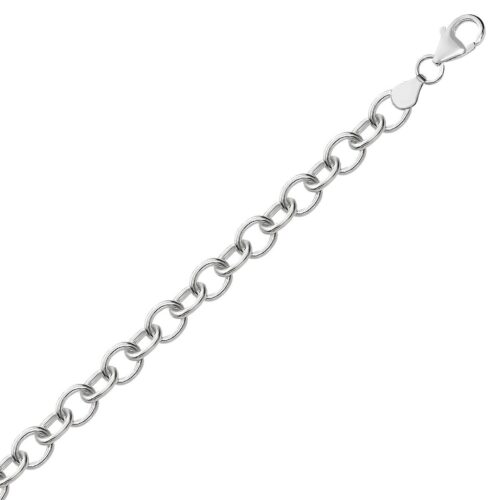 Size: 7.25” – Sterling Silver Rhodium Plated Fancy Charm Bracelet