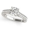 Size: 7.5 – 14k White Gold Trellis Antique Style Diamond Engagement Ring (1 1/4 cttw)