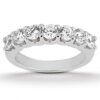 Size: 7 – 14k White Gold Diamond Scalloped Shared U Prong Setting Wedding Ring Band