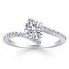 Size: 4.5 – 14k White Gold Open Shank Bypass Diamond Engagement Ring