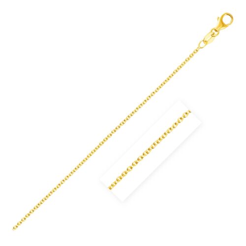 Size: 20” – 14k Yellow Gold Round Cable Link Chain (1.5 mm)