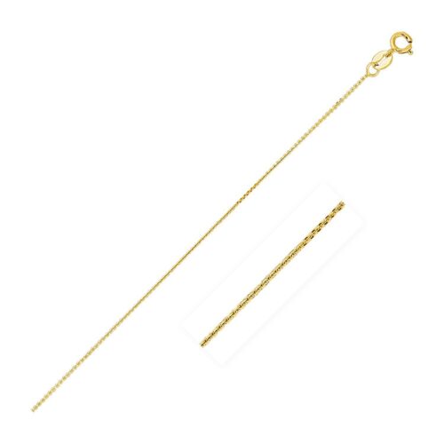 Size: 18” – 14k Yellow Gold Diamond Cut Cable Link Chain (0.87 mm)