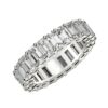 Size: 6.5 – Emerald Cut Lab Grown Diamond Eternity Ring in 14k White Gold (2 cttw FG/VS2)