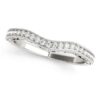 Size: 7 – 14k White Gold Milgrained Pave Set Curved Diamond Wedding Band (1/5 cttw)