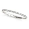 Size: 4 – 14k White Gold Pave Set Style Round Diamond Wedding Ring (1/8 cttw)
