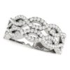 Size: 3.5 – Diamond Studded Double Interlocking Waves Ring in 14k White Gold  (5/8 cttw)