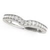 Size: 8.5 – 14k White Gold Bead Border Curved Diamond Wedding Band (1/4 cttw)