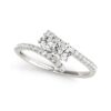 Size: 7.5 – Two Stone Bypass Diamond Ring in 14k White Gold (3/4 cttw)