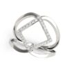 Size: 7 – 14k White Gold Interlaced Design Diamond Ring (1/5 cttw)