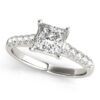 Size: 5.5 – 14k White Gold Trellis Set Princess Cut Diamond Engagement Ring (1 1/4 cttw)