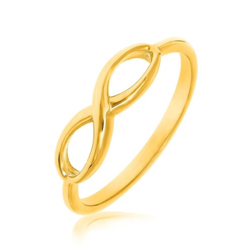 Size: 7 – 14k Yellow Gold Infinity Ring in High Polish